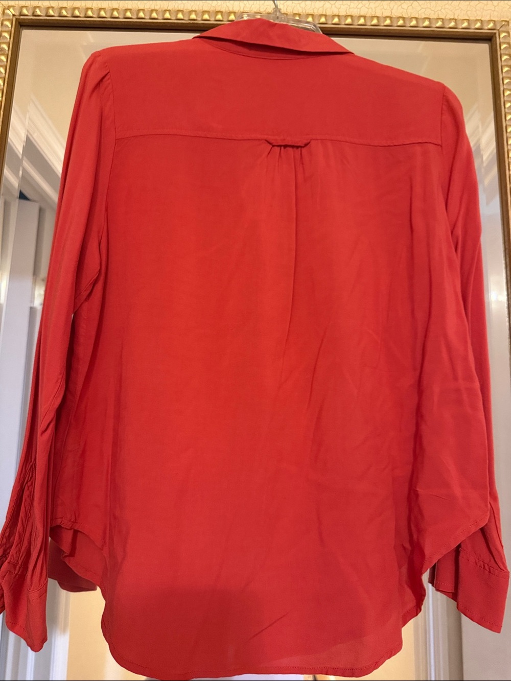 Classic Red Button-Front Collared Shirt - Picture 6 of 8